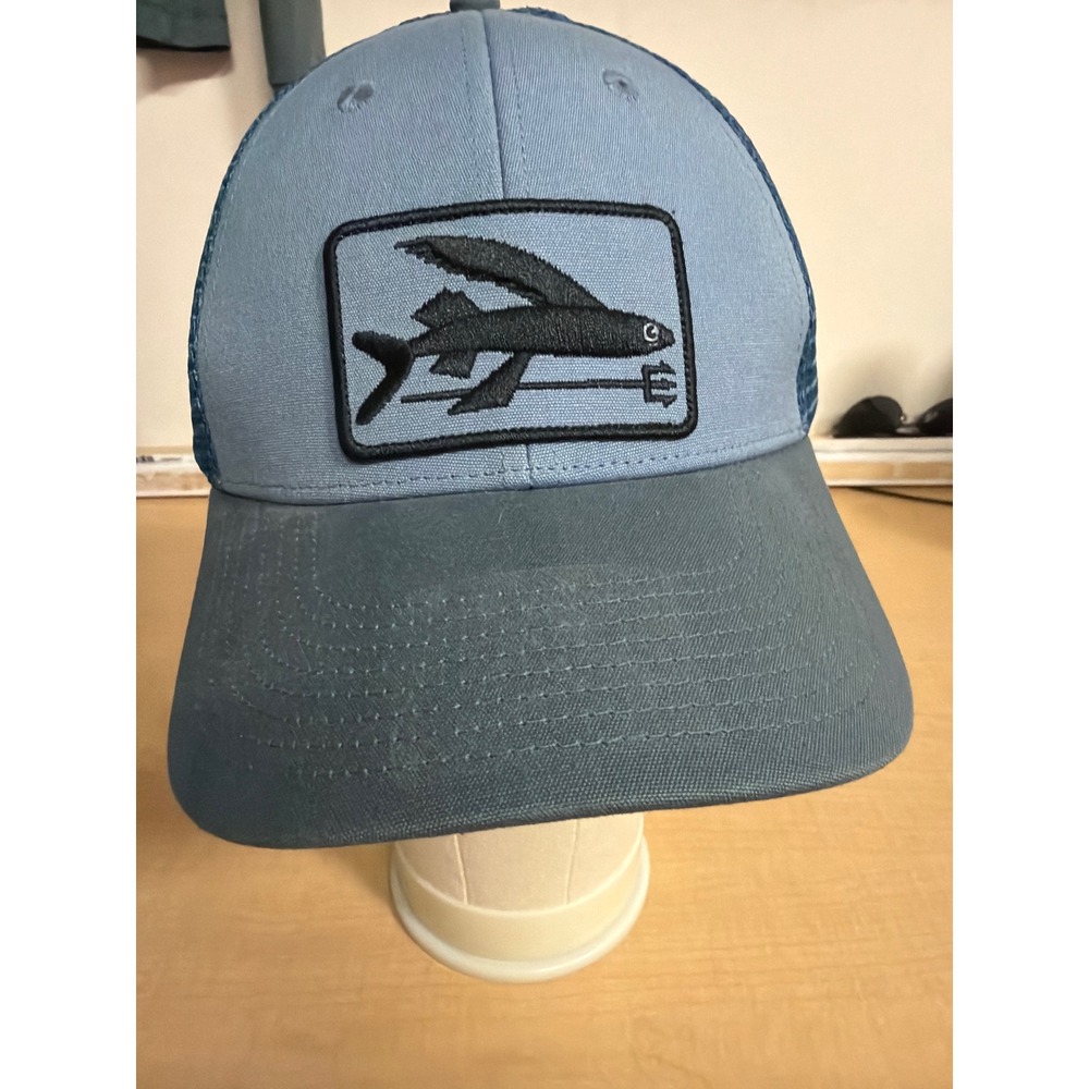 Patagonia Fitz Roy Flying Fish Trucker Hat Blue Mesh Snapback Cap 38287